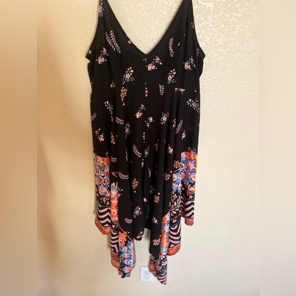 Express Black Orange Paisley Floral Handkerchief Dress, Small - Picture 5 of 7